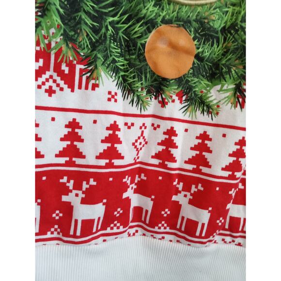 Mad Engine Red White Reindeer Wreath Sweatshirt M - Picture 5 of 9